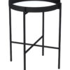 DEMI ROUND SIDE TABLE WITH MIRROR 550*400MM - BLACK